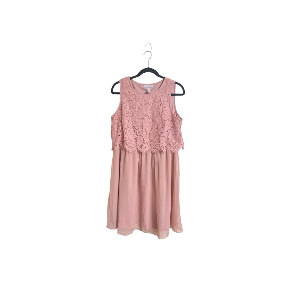Motherhood Nursing Pink Floral Lace Dress Sz L